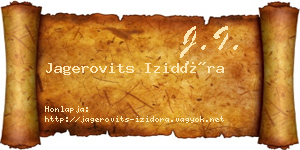 Jagerovits Izidóra névjegykártya